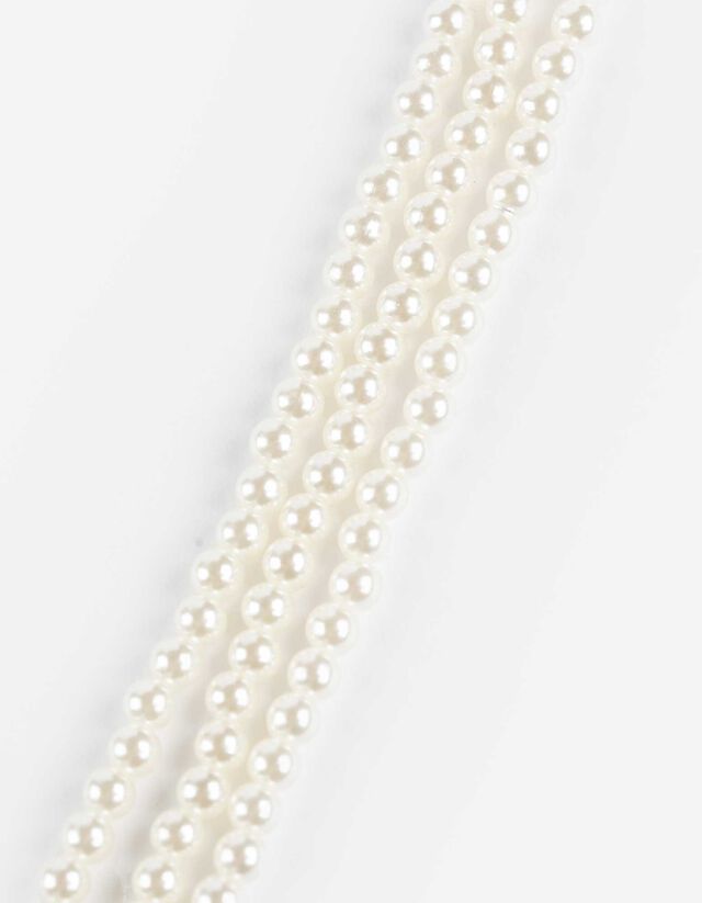 Choker - Gyöngyökkel díszítve - feher