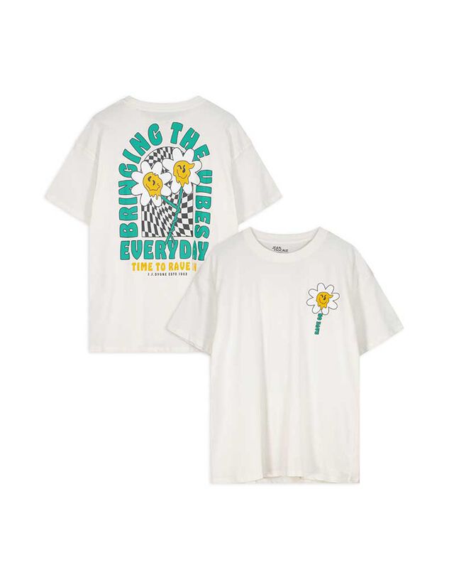 Póló - Hátul nyomtatott minta - feher