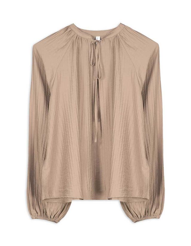 Blúz - V-kivágás - bézs