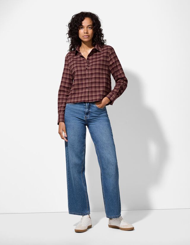 Blúz - Kockás - bézs