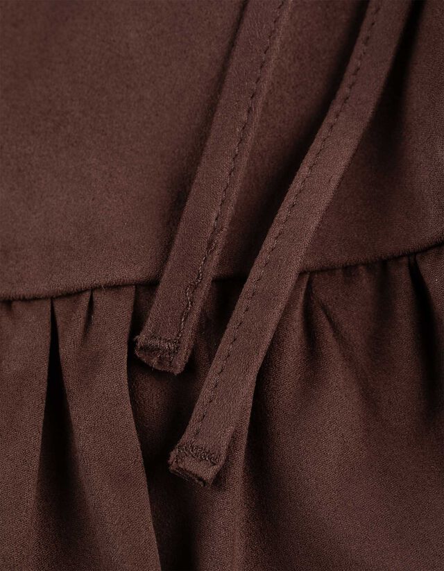 Szoknya - Velúr utánzat - sötétbarna