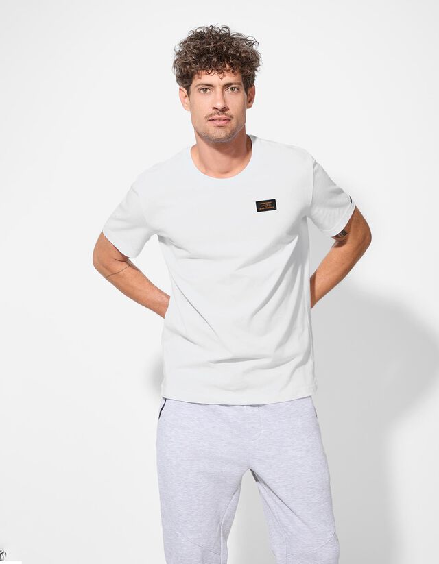 Póló - Feliratos címkével - feher