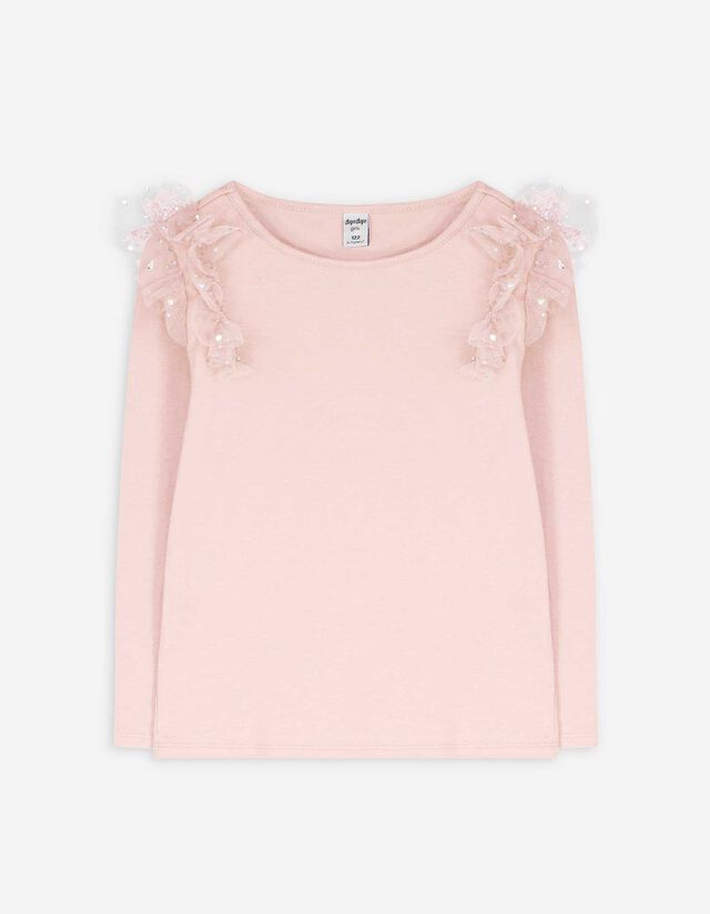 Hosszú ujjú felső - Egyszínű - rozsaszin