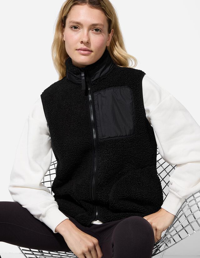 Mellény - Plüss - fekete