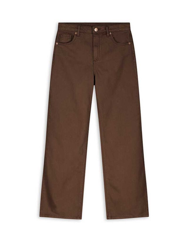 Farmernadrág - Magas derekú - barna