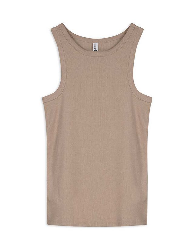 Ujjatlan felső - Bordázott - sötétbarna