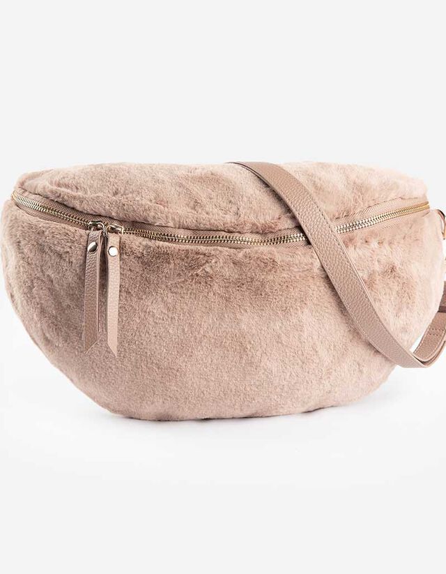 Válltáska - Műszőrme - barna