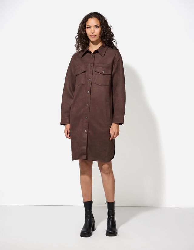 Kabát - Műbőr - sötétbarna