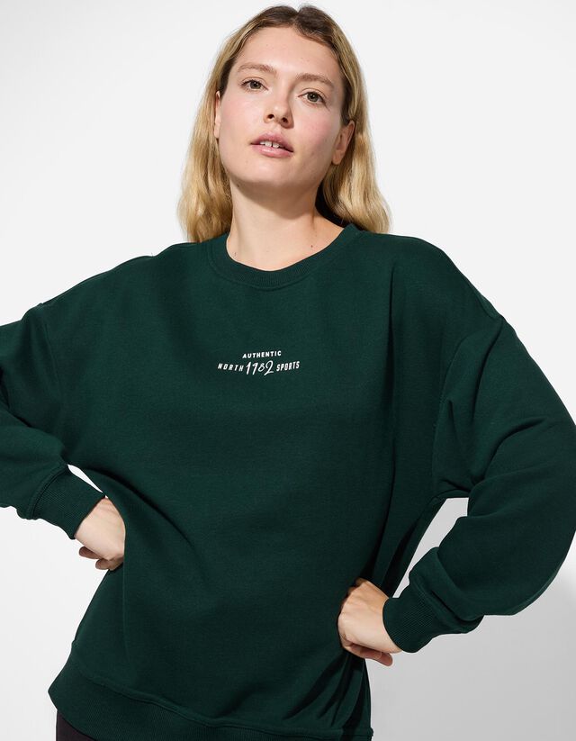 Melegítőfelső - Hátul nyomtatott minta - sötétzöld