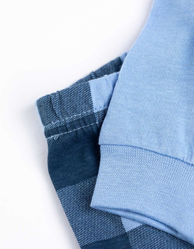 Felsőből és nadrágból álló pizsama szett - Vegyes minta - vilagoskek