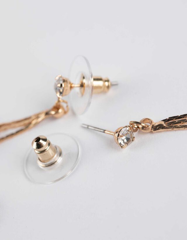 fülbevaló - Strasszokkal - arany