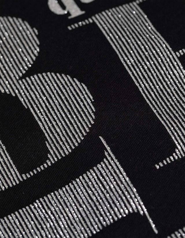 Póló - Csillámos nyomott minta - feher