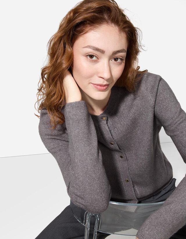 Kardigán - Gombolópántos - sotetlila