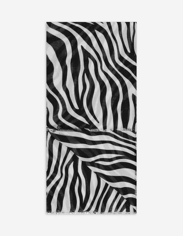 Kendő - Zebra minta - feher