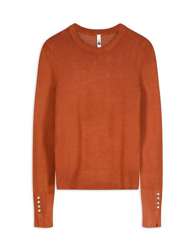 Pulóver - Díszgombokkal - sotetlila