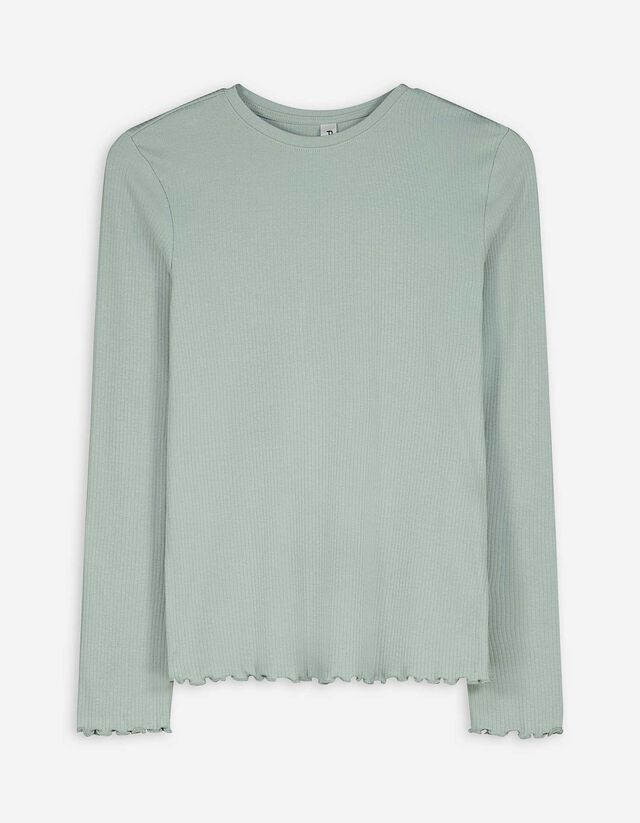 Felsőből és nadrágból álló pizsama szett - Bordázott - vilagoskek