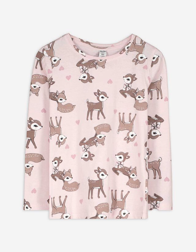 Hosszú ujjú felső - Elszórt nyomott minta - rozsaszin