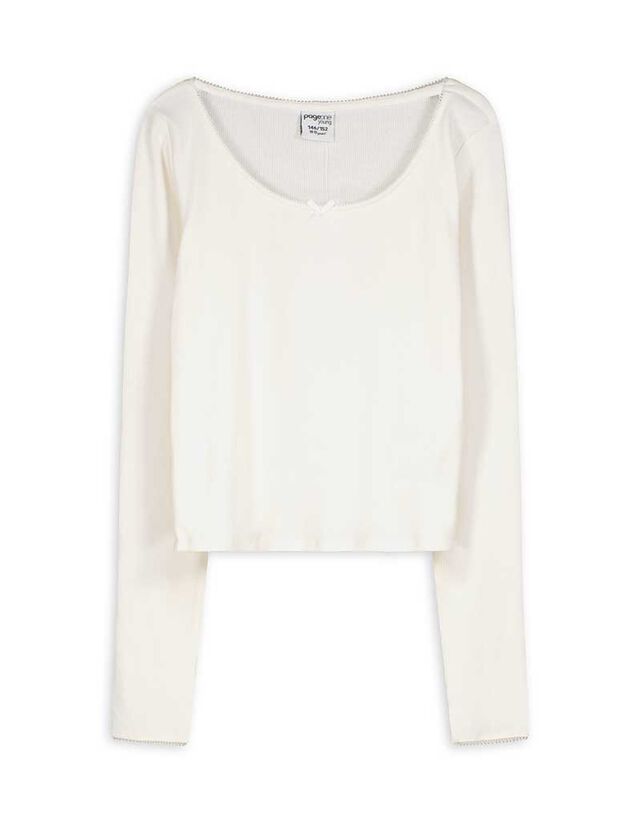 Felső - Masnis rátéttel - feher