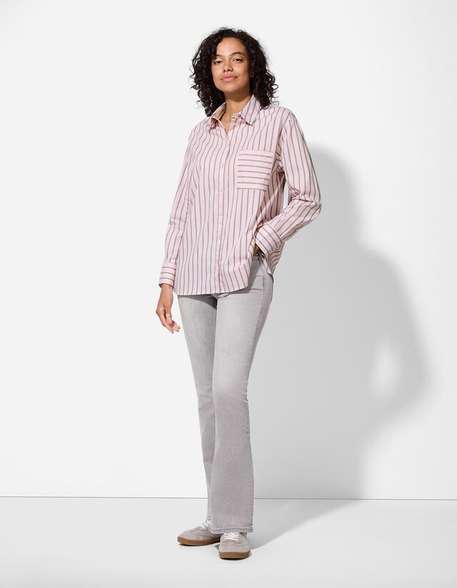 Blúz - Csíkos - világos barna