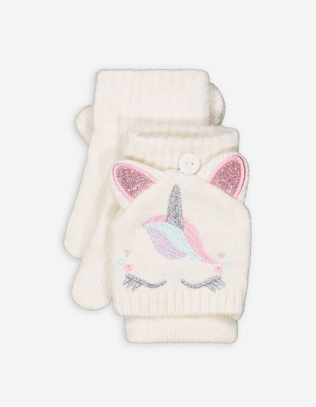 Kesztyű - Hímzésekkel - feher