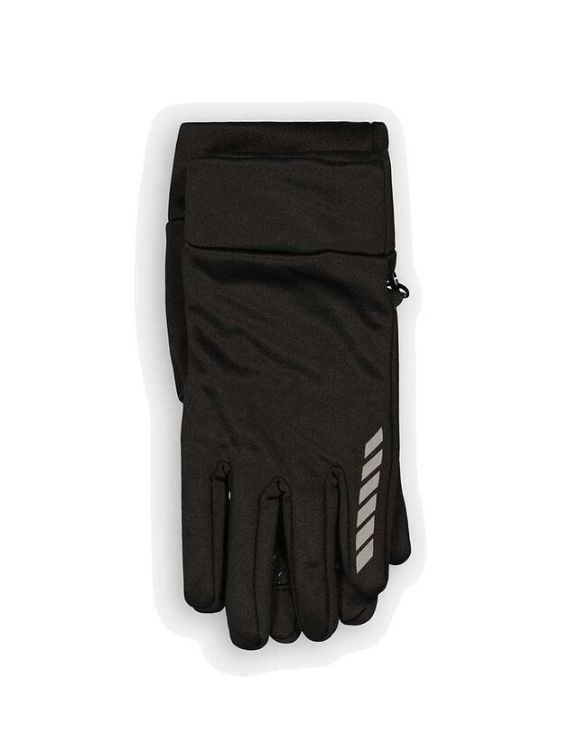 érintőképernyős kesztyűk - Fényvisszaverő - fekete
