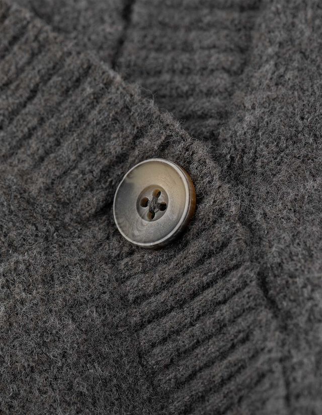 Kötött kardigán - Foltzsebek - sotetlila