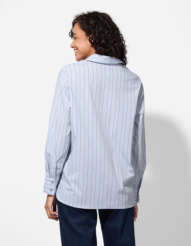 Blúz - Csíkos - világos barna