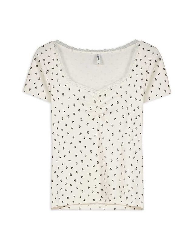 Póló - Csipkerátéttel - feher