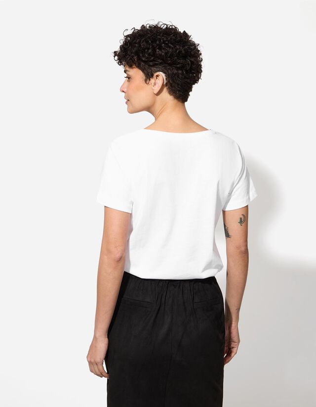 Póló - Csillámos nyomott minta - sötétbarna