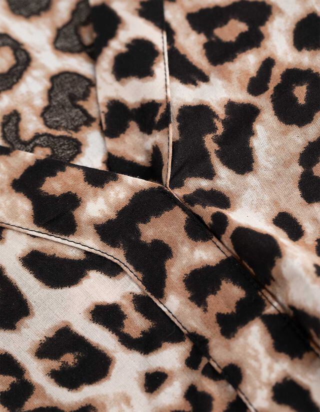 A-vonalú ruha - Virágmintás - fekete