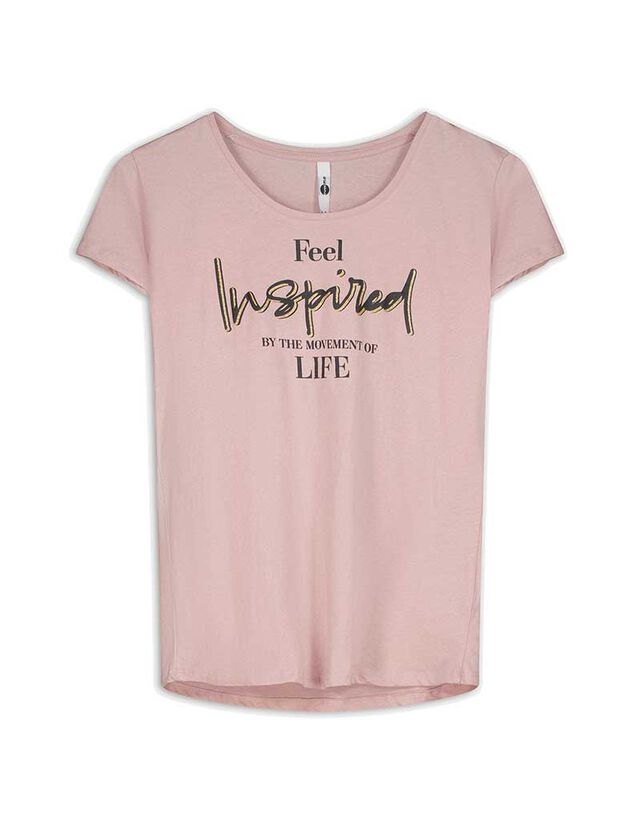 Póló - Csillámos nyomott minta - feher