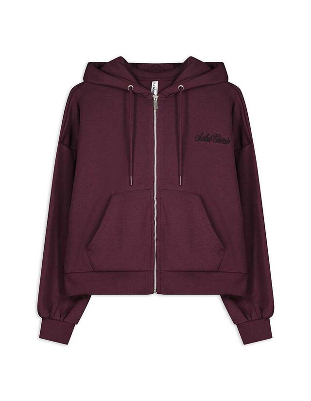 Cipzáros melegítőfelső - Zsinóros kapucni - feher