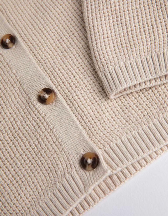 Kötött kardigán - Pamut - bézs