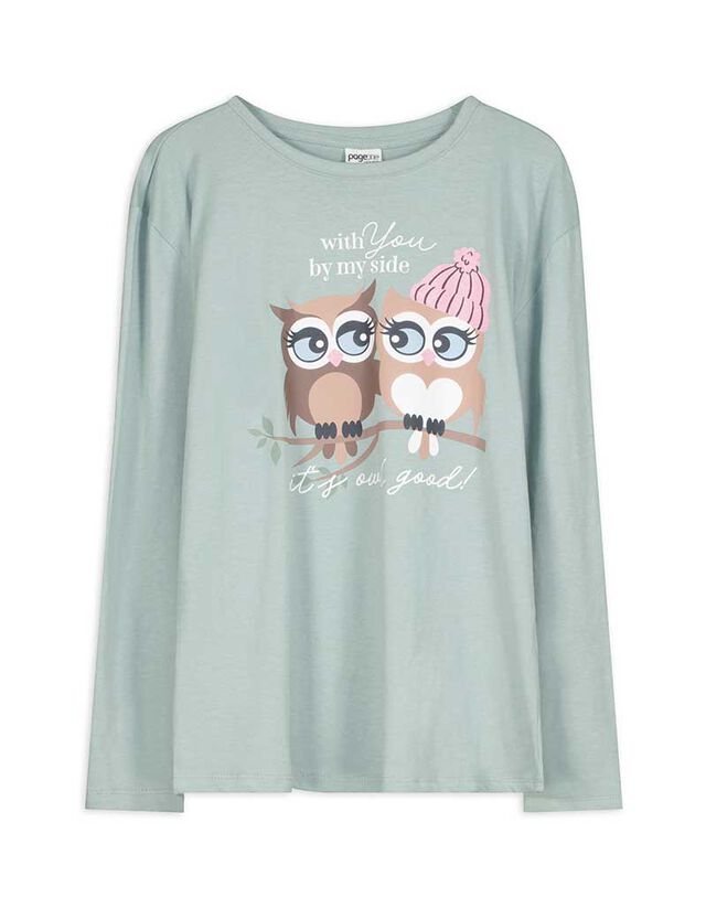 Hosszú ujjú felső - Elülső nyomtatás - pink