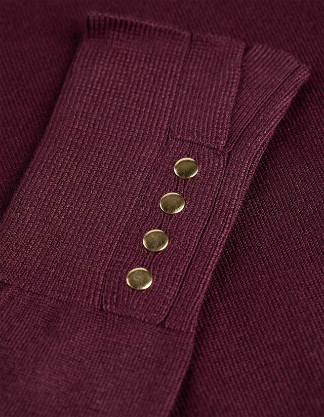 Pulóver - Díszgombokkal - sotetlila