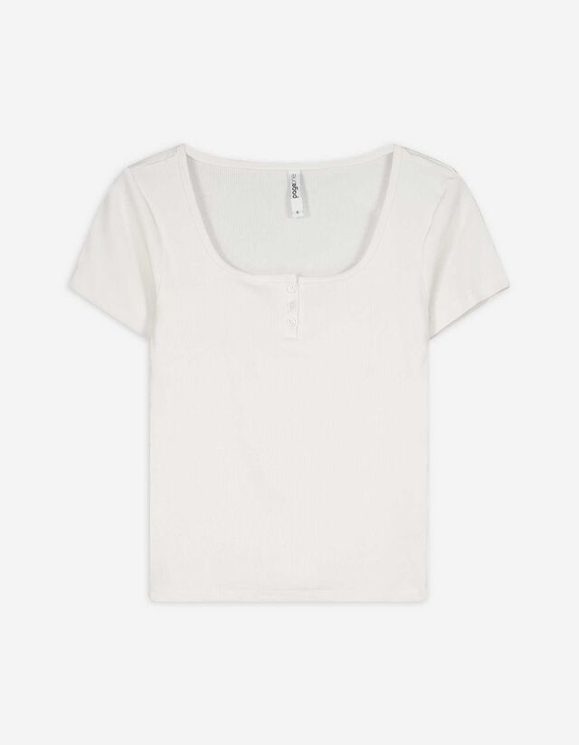 Póló - Bordázott - fekete