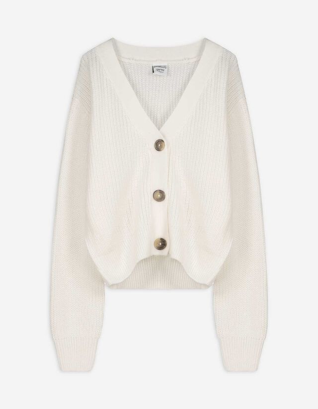 Kardigán - rövidített - feher