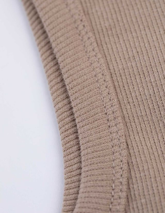 Ujjatlan felső - Bordázott - sötétbarna