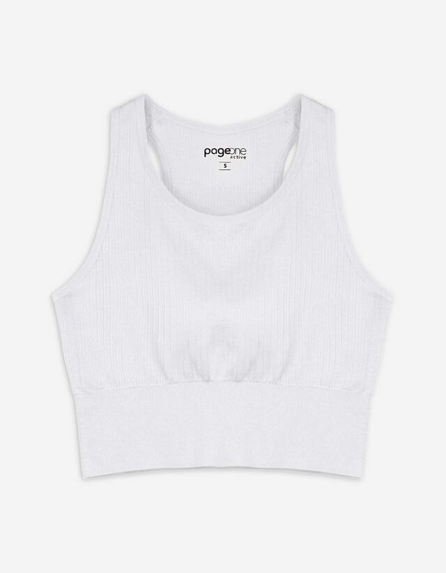 Rövid top - Bordázott - fekete