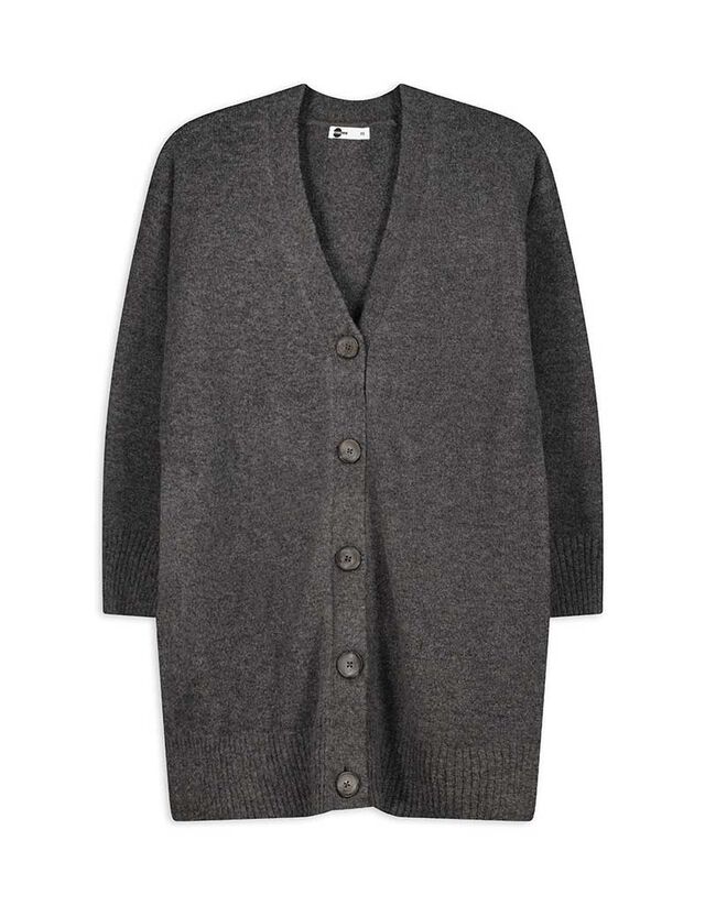 Hosszított kardigán - V-kivágás - bézs