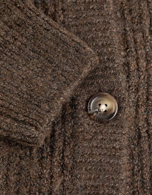 Kötött kardigán - Bordázott - szürke