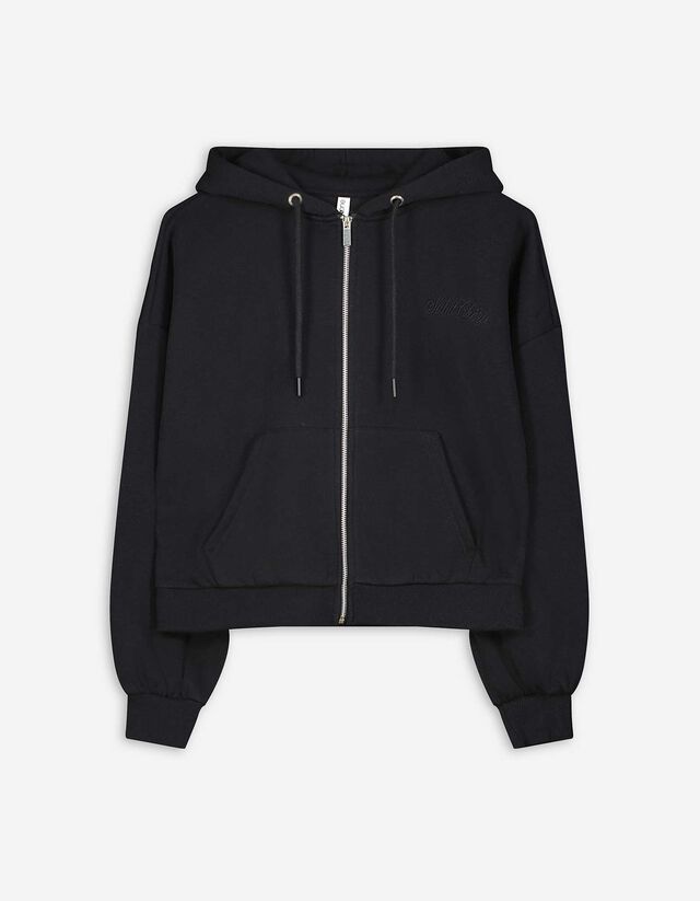 Cipzáros melegítőfelső - Zsinóros kapucni - feher