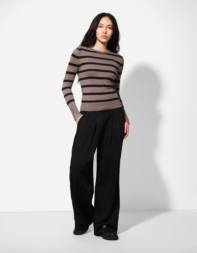 Pulóver - Díszgombokkal - feher