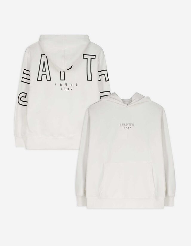 Kapucnis felső - Túlméretezett fazon - feher