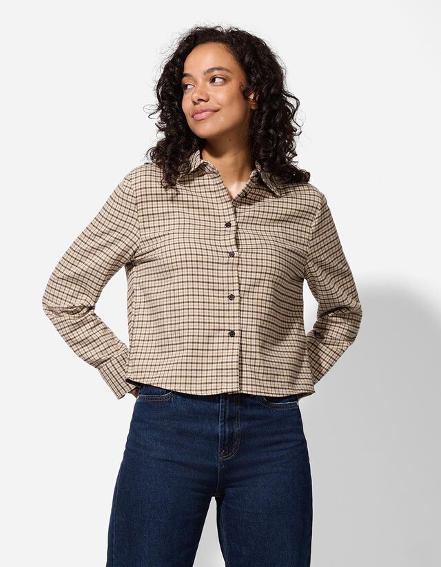 Blúz - Kockás - bézs