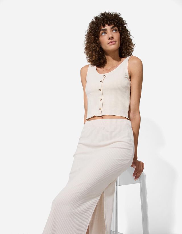 Szoknya - Bordázott - feher