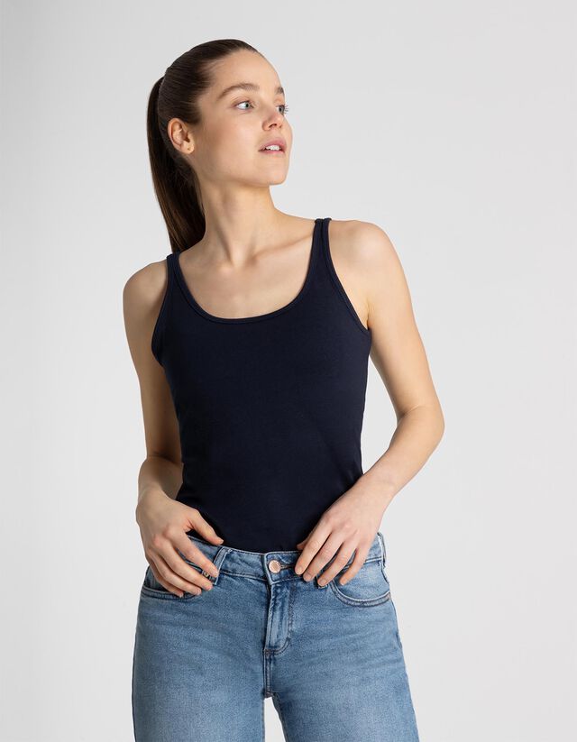 Ujjatlan felső - Sztreccs - sotetkek