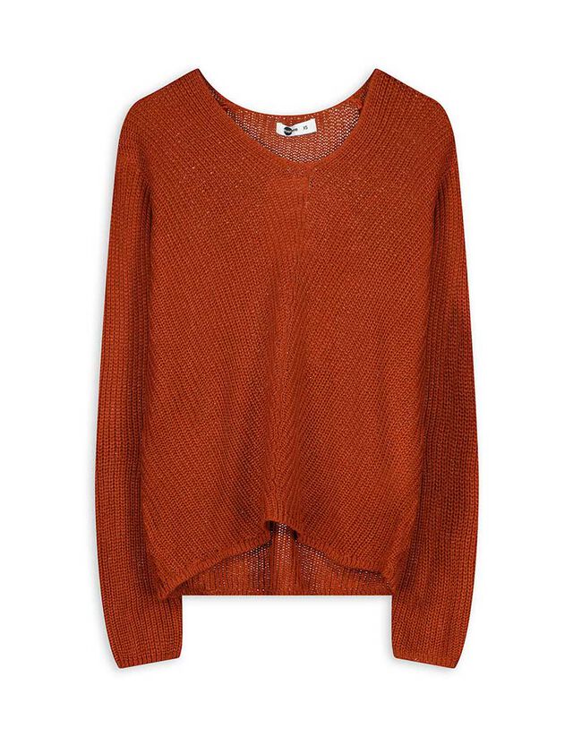 Pulóver - Egyszínű - barna