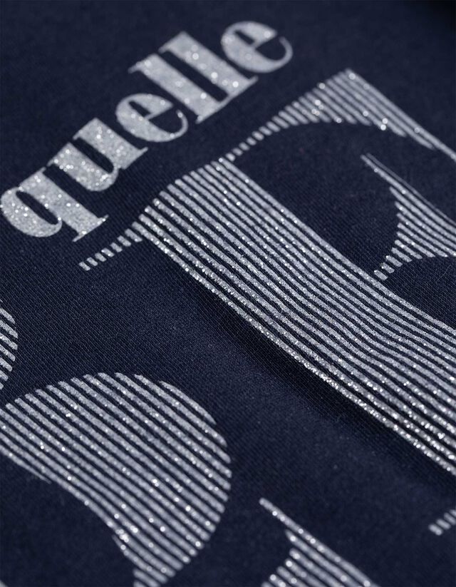 Póló - Csillámos nyomott minta - feher