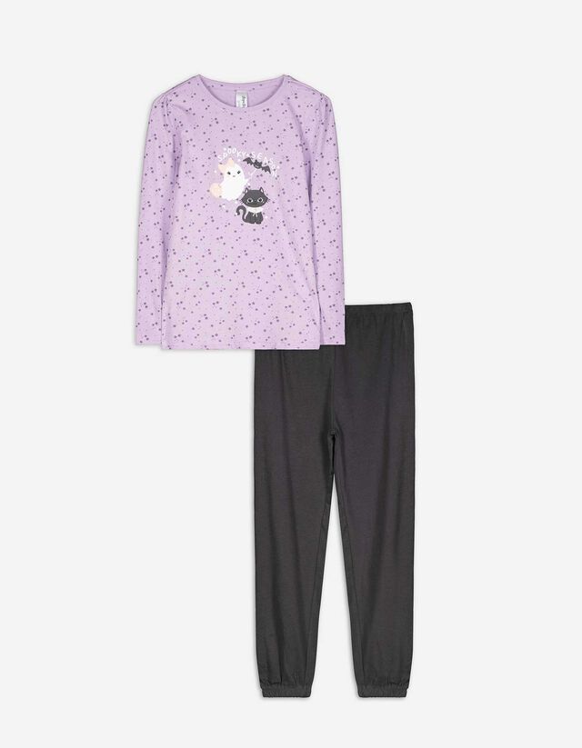 Felsőből és nadrágból álló pizsama szett - Vegyes minta - bronz